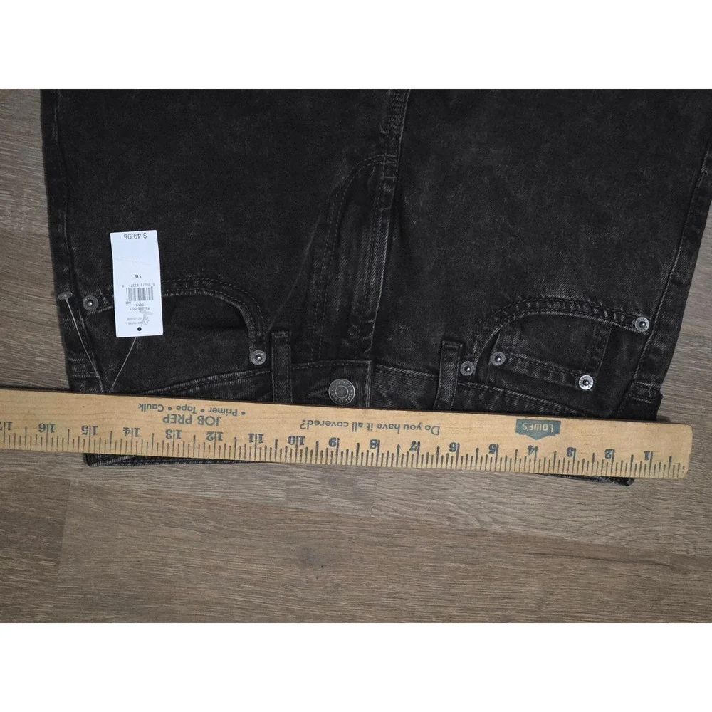 NWT GAP Teen 16 Girlfriend‎ High Rise Jeans Black Wash With Raw Hem Jeans
